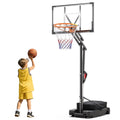 FirstAsk Adjustable Portable Basketball Hoop 3.9-8.5 ft HDPE Backboard for Kids, Outdoor and Indoor Courts