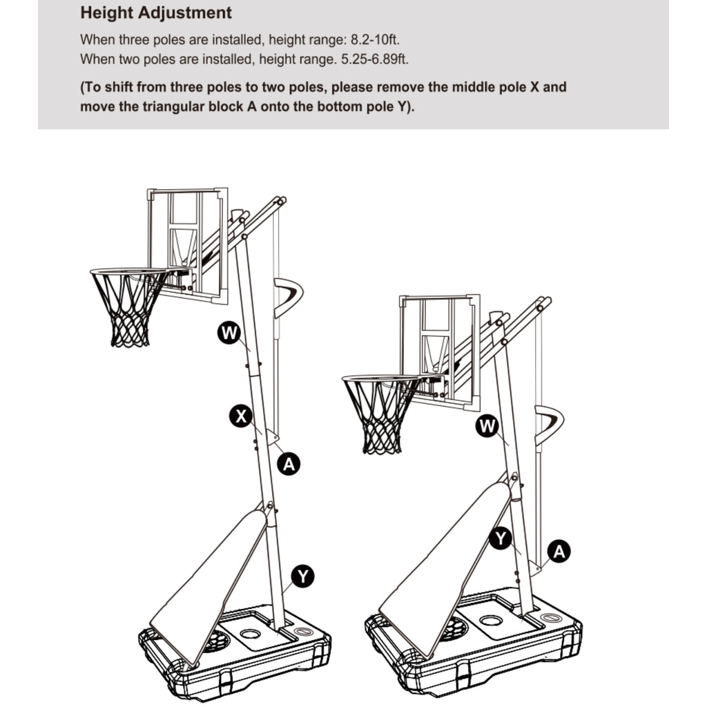 FirstAsk 44" Portable Basketball Hoop Outdoor, 5.25-10FT Height Adjustable Basketball Goal System with Shatterproof PC Backboard and Wheels for Kids, Youth, Adults, Backyard Driveway