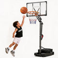 Bexfil Portable Basketball Hoop, 4.0-8.5FT Adjustable Basketball Goal System, 33 Inch Outdoor Basketball Hoop and Goals for Kids, Youth, and Adults in The Backyard, Driveway with PC Backboard