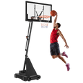 FirstAsk 44" Portable Basketball Hoop Outdoor, 5.25-10FT Height Adjustable Basketball Goal System with Shatterproof PC Backboard and Wheels for Kids, Youth, Adults, Backyard Driveway