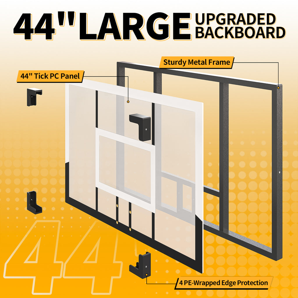 Portable Basketball Hoop 44 Inch Outdoor Backboard, 10FT Height Adjustable Basketball Goal for Teens, Kids and Adults, Play in Yard Park Gym Driveway Indoors