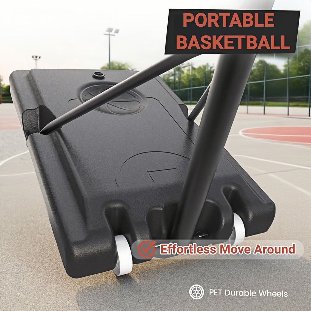 NEDYO Portable Adjustable Basketball Hoop 5.25-10ft with 44" Backboard for Kids, Teens, Adults, New
