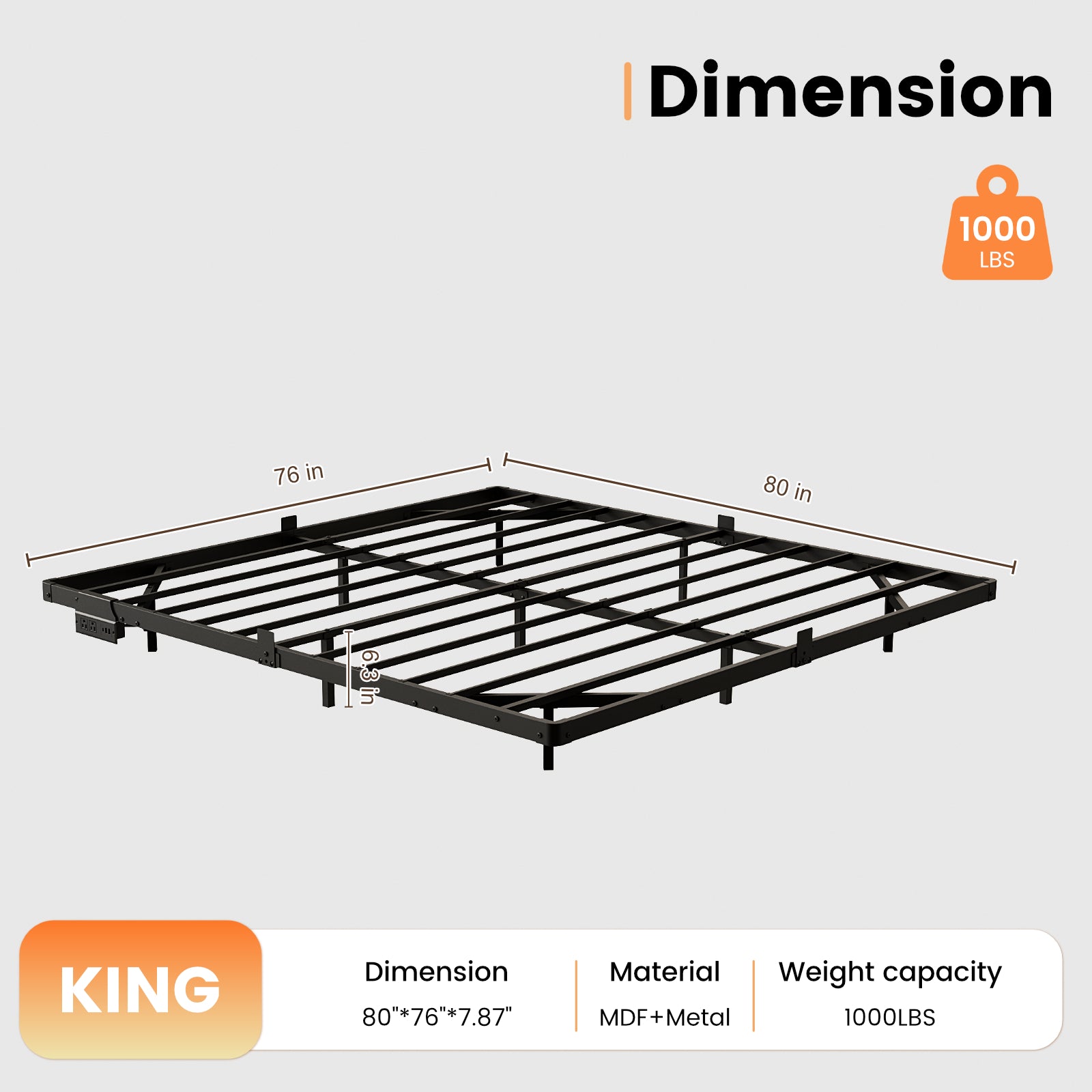 Bexfil King Size LED Floating Bed Frame with Remote Control and Charging Station, No Box Spring Needed, Easy to Assemble
