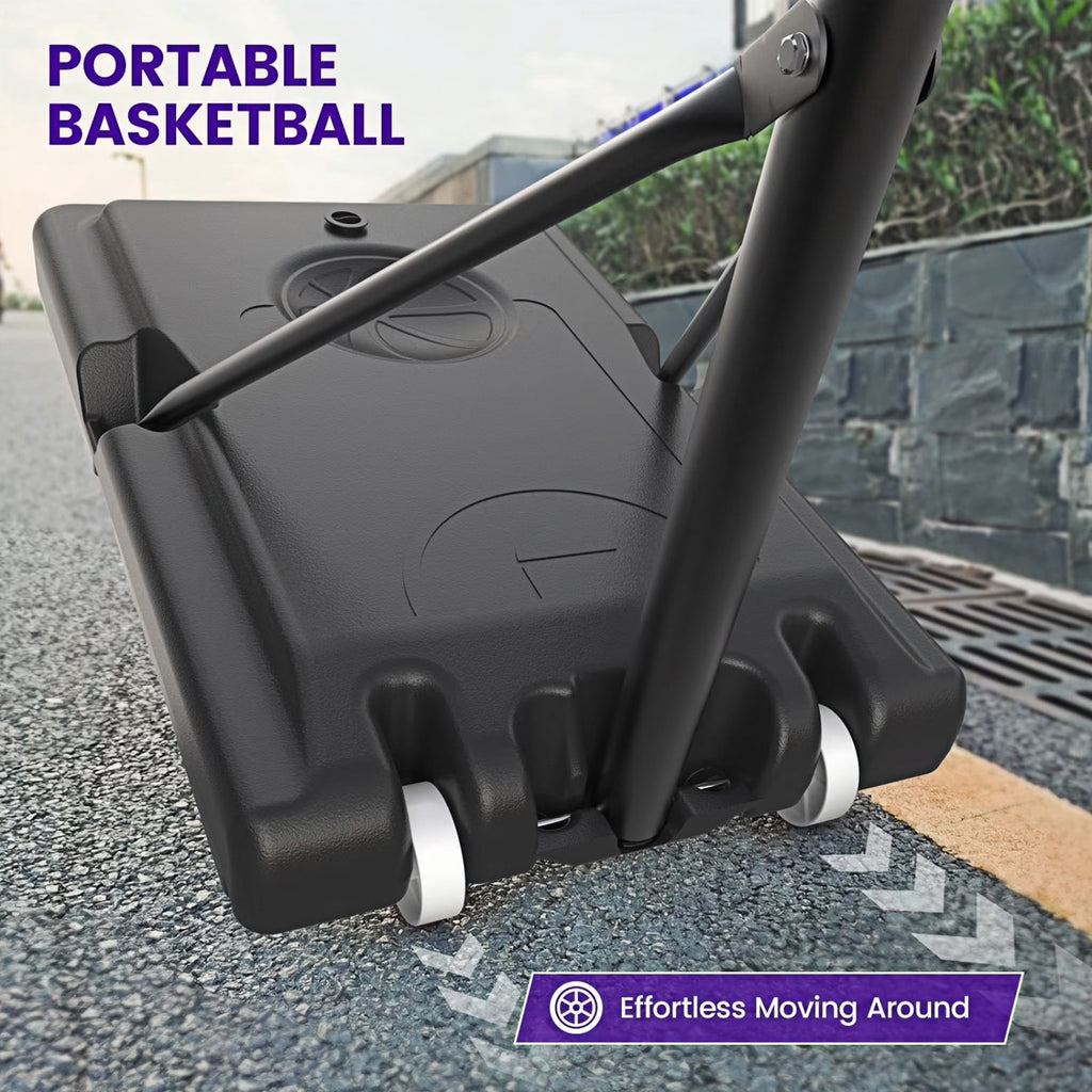 Bexfil 44'' Portable Adjustable Basketball Goal Hoop Stand System, 5.3-10 FT Adjustable with Weight Bag Wheels Outdoor