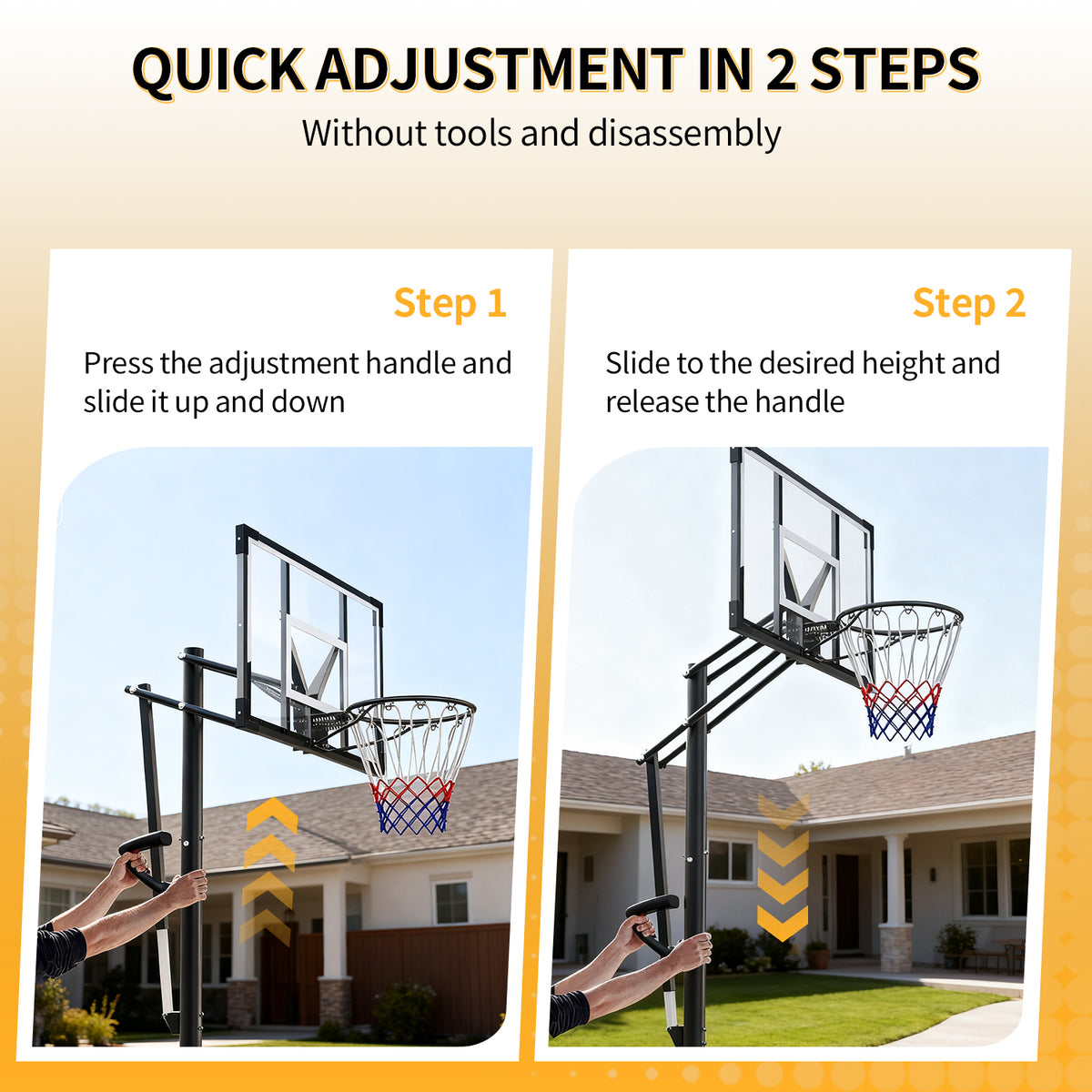 Portable Basketball Hoop 44 Inch Outdoor Backboard, 10FT Height Adjustable Basketball Goal for Teens, Kids and Adults, Play in Yard Park Gym Driveway Indoors