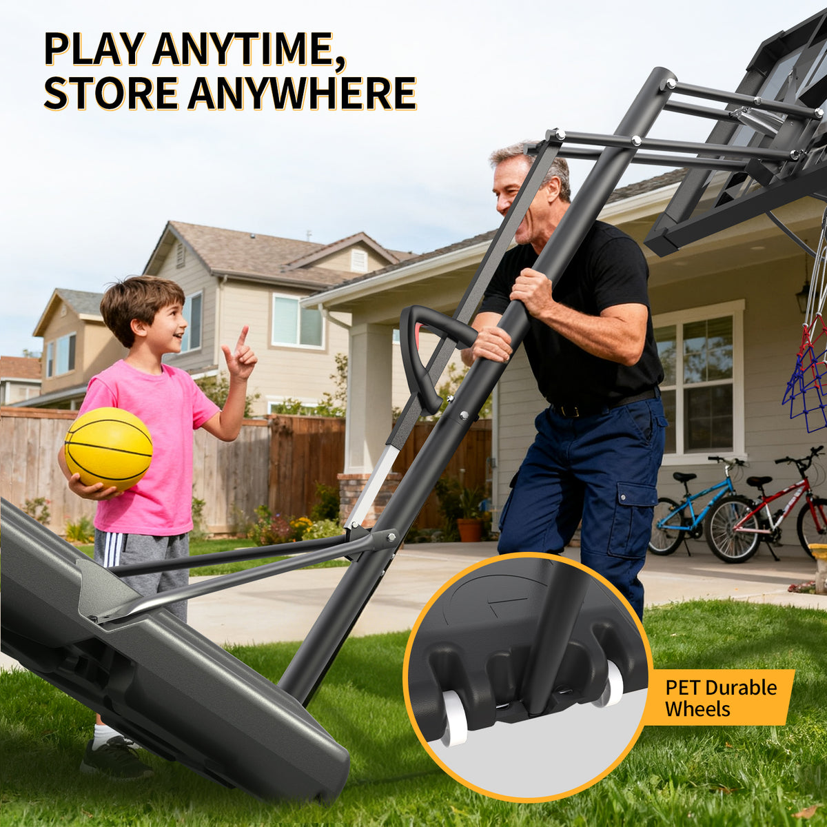 Portable Basketball Hoop 44 Inch Outdoor Backboard, 10FT Height Adjustable Basketball Goal for Teens, Kids and Adults, Play in Yard Park Gym Driveway Indoors