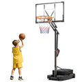 FirstAsk Adjustable Portable Basketball Hoop 3.9-8.5 ft HDPE Backboard for Kids, Outdoor and Indoor Courts