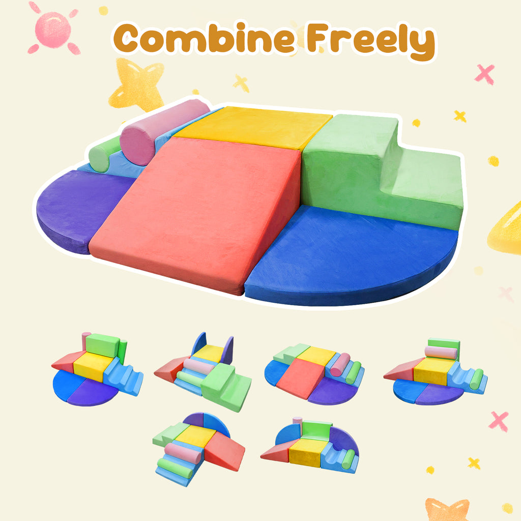 Bexfil 8 Piece Soft Toddlers Climbing Toys, Baby Foam Climbing Blocks for Toddlers, Indoor Climb and Crawl Activity Play Set