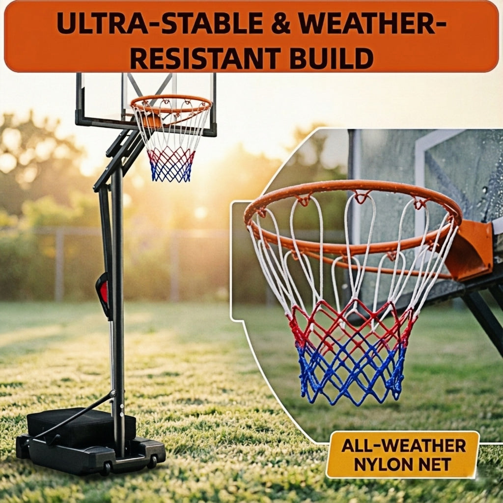 Bexfil Portable Basketball Hoop, 4.0-8.5FT Adjustable Basketball Goal System, 33 Inch Outdoor Basketball Hoop and Goals for Kids, Youth, and Adults in The Backyard, Driveway with PC Backboard