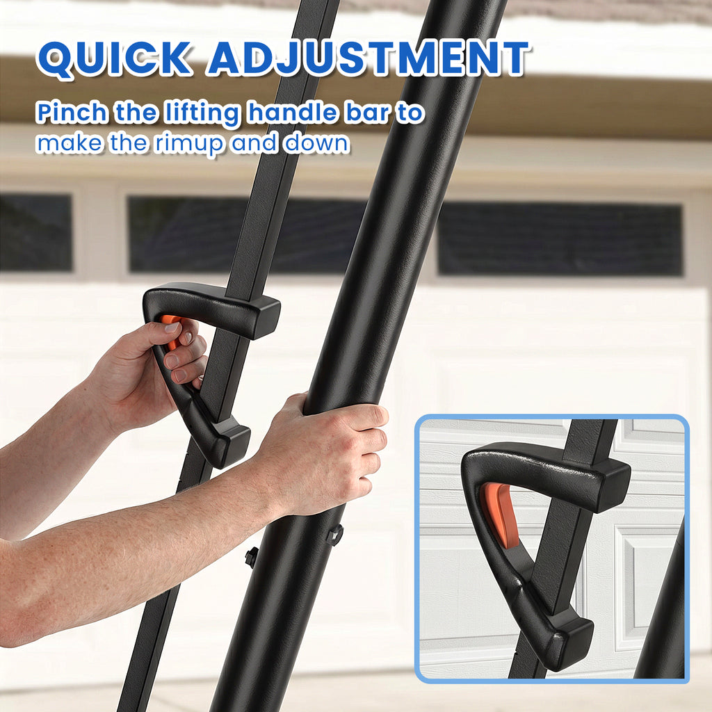 FirstAsk 44" Portable Basketball Hoop Outdoor, 5.25-10FT Height Adjustable Basketball Goal System with Shatterproof PC Backboard and Wheels for Kids, Youth, Adults, Backyard Driveway