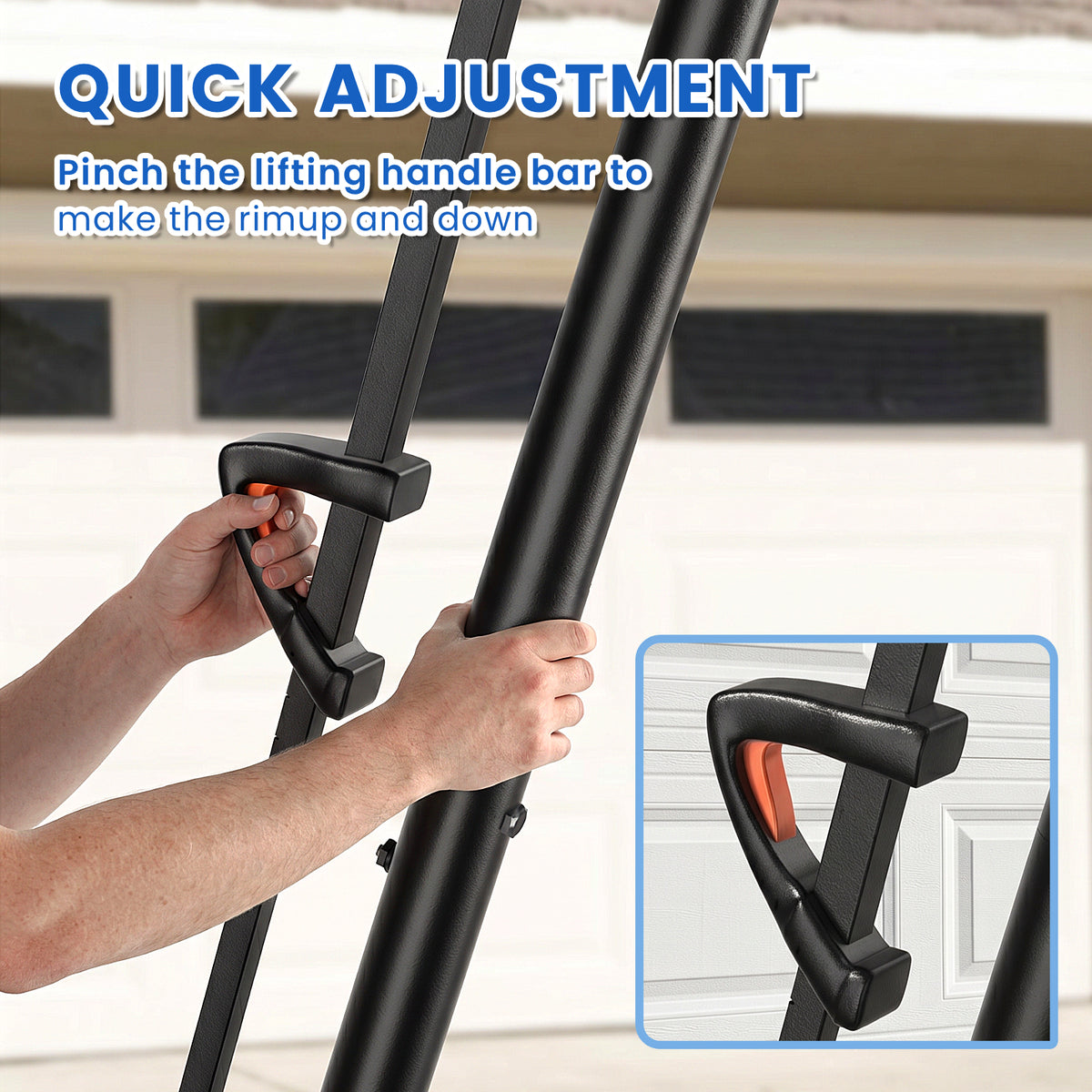 FirstAsk 44" Portable Basketball Hoop Outdoor, 5.25-10FT Height Adjustable Basketball Goal System with Shatterproof PC Backboard and Wheels for Kids, Youth, Adults, Backyard Driveway