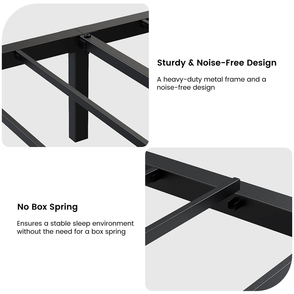Bexfil Full Bed Frame with Storage Headboard and LED Light, Metal Platform Bed Station with Charging Station & LED, Noise-Free, No Box Spring Needed