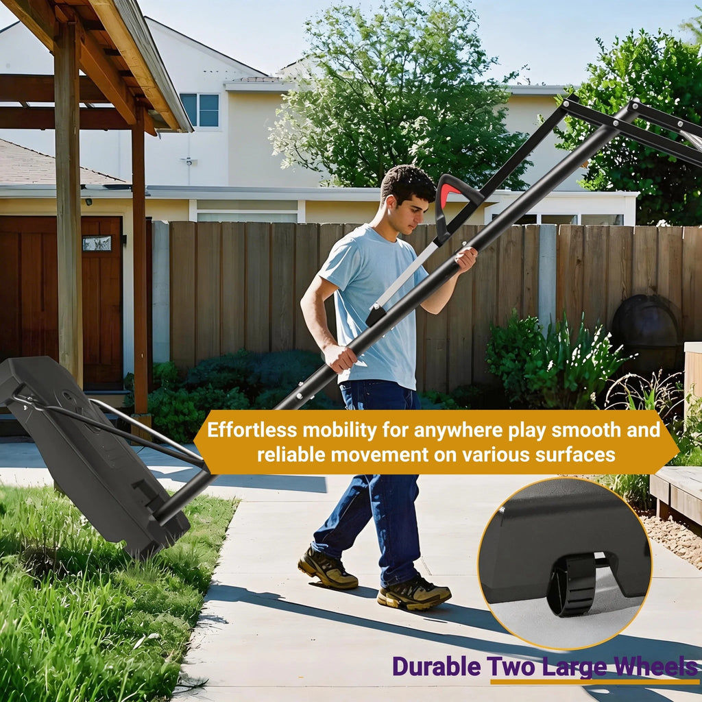 FirstAsk 33" Portable Basketball Hoop & Goal Outdoor 3.9-8.5 ft. Height Adjustable for Kids/Teens/Adults, HDPE Backboard Material